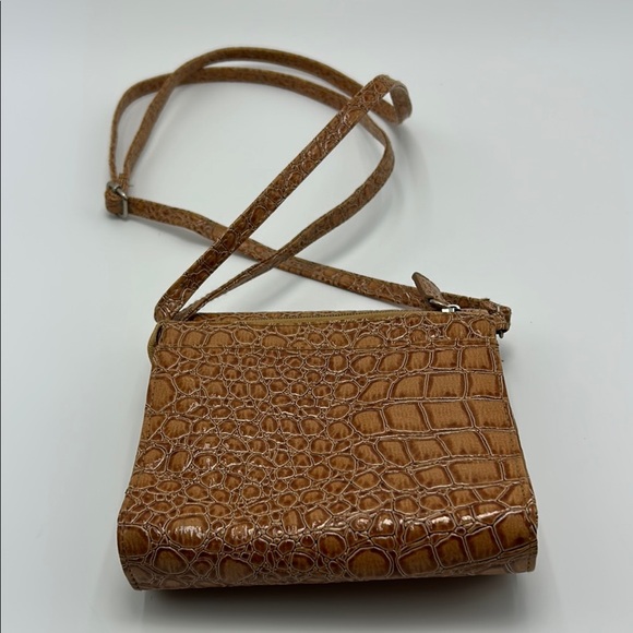 George wallet on string shoulder bag tan animal print faux patent leather casual - Picture 7 of 16